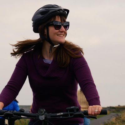 Girl Cycling Bike in Burren